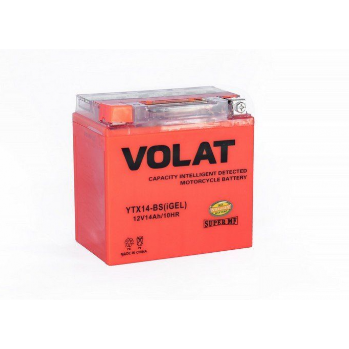 Аккумулятор для мототехники VOLAT iGEL 14Ач 155А прям. пол. 150x70x145 (YT14B-4,