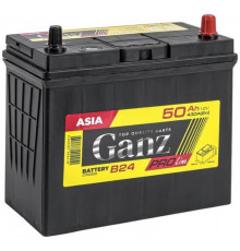 Автомобильный аккумулятор GANZ PRO-Line JIS 50R+ B24 EN 430А обр. пол. 238x128x220