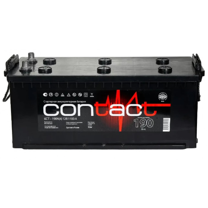 Аккумулятор Contact 6ст-190 рус болт прям. пол. 1100A 513x220x200