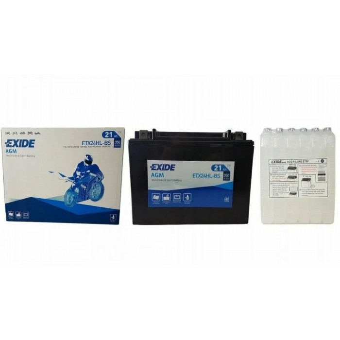 Аккумулятор Мото EXIDE AGM ETX24HL-BS 21Ач обр. пол. 350А 206x88x163 (YTX24HL-BS)