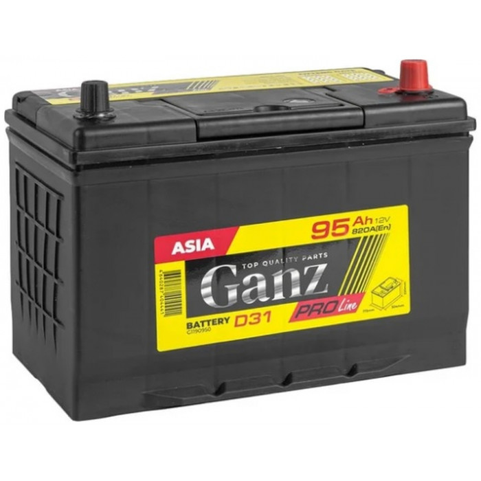 Автомобильный аккумулятор GANZ PRO-Line JIS 95R+ D31 EN 820А  обр. пол. 306x173x220