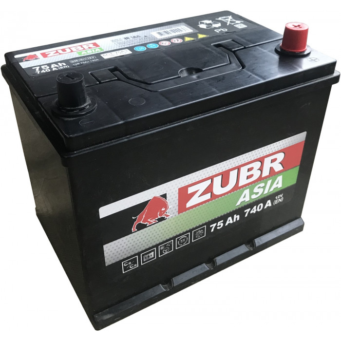 Автомобильный аккумулятор Zubr Ultra Asia 80D26L 75R+ 740А обр. пол. 260x173x220