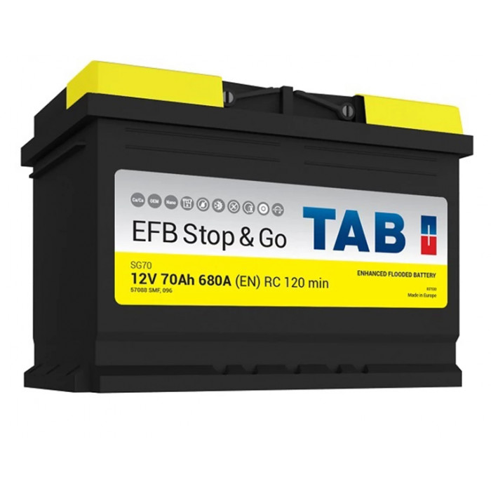 Аккумулятор TAB EFB STOP & GO 70R обр. пол. 760А 278x175x190