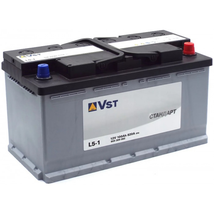 Автомобильный аккумулятор Vst Standart L5 100R+ 820А обр. пол. 353x175x190