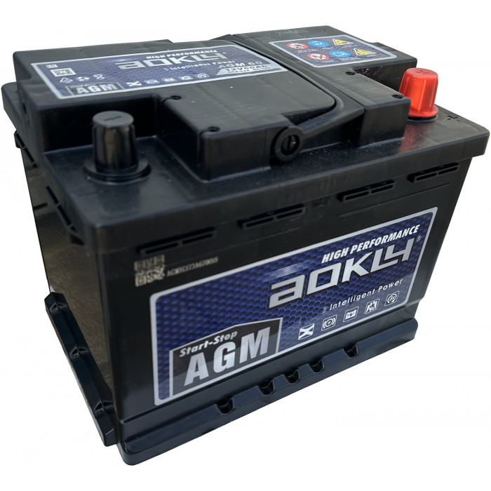 Автомобильный аккумуляторAokly AGM 6CT-60.0 L2 60 А/ч 680А обр. пол. 242x175x190