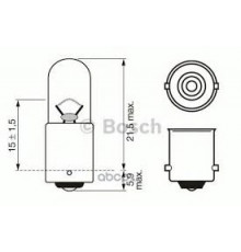 Лампа 12V T4W 4W BA9s BOSCH 1 шт. картон 1 987 302 207 T4W габарит в фаре с цоколем