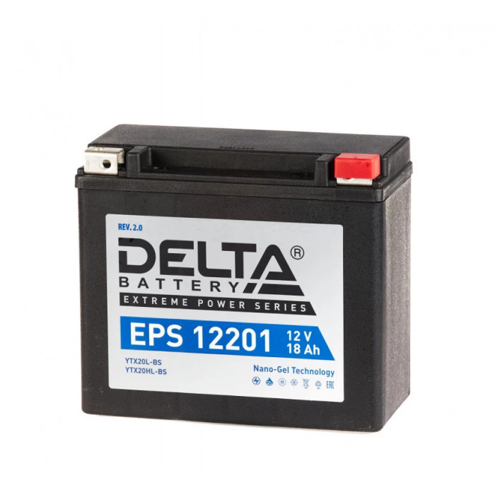 Аккумулятор DELTA EPS 12201 20Ач 310А обр. пол. (YTX20L-BS, YTX20HL-BS, YB16L-B, YB18L-A)