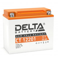 Аккумулятор Мото DELTA CT 12201 20Ач обр. пол. 177x87x154 (YTX20L-BS, YTX20HL-BS, YB16L-B, YB18L-A)