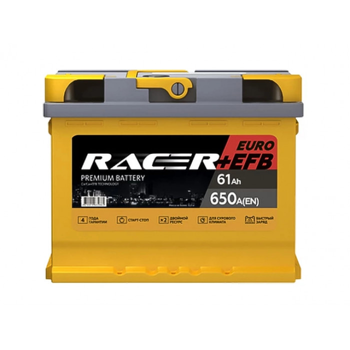 Аккумулятор RACER EFB (АКОМ) 61R обр. пол. 660A 242x175x190