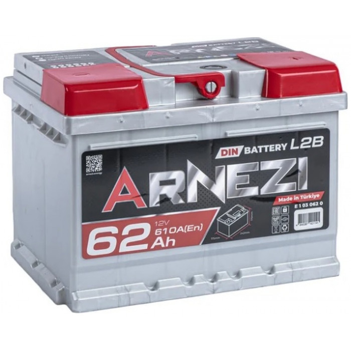 Автомобильный аккумулятор Arnezi DIN SMF 62R+ LB2 EN 610А обр. пол. 242x175x175