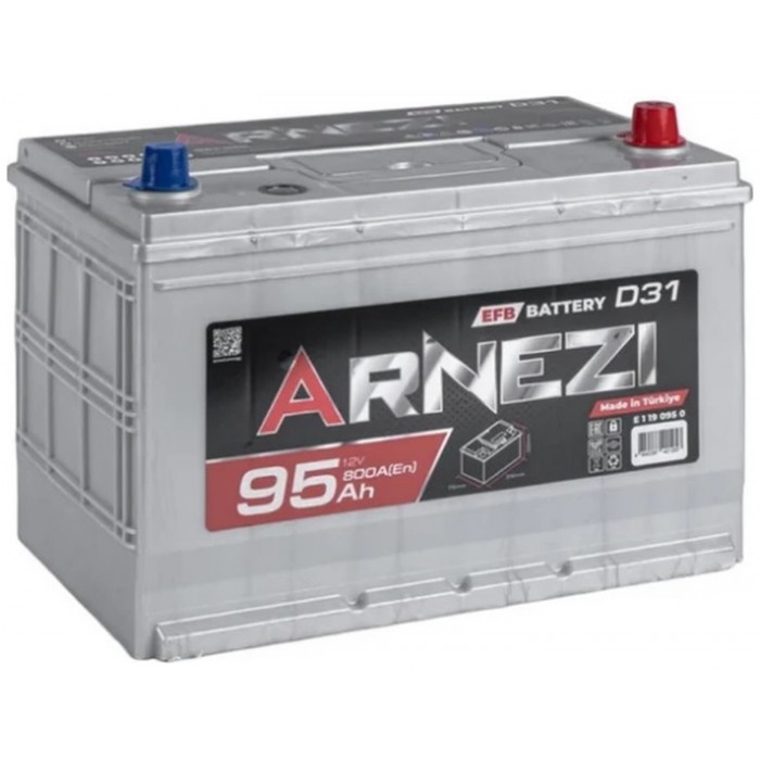 Автомобильный аккумулятор Arnezi JIS SMF 95R+ D31L EN 800А  обр. пол. 306x173x220