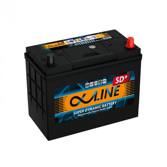 Аккумулятор Alphaline SD+ plus 70B24L 55R обр. пол. тонкие клеммы 500A 232x127x220