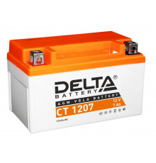 Аккумулятор Мото DELTA CT 1207 7Ач 105A прям. пол. 150x86x94 (YTX7A-BS)