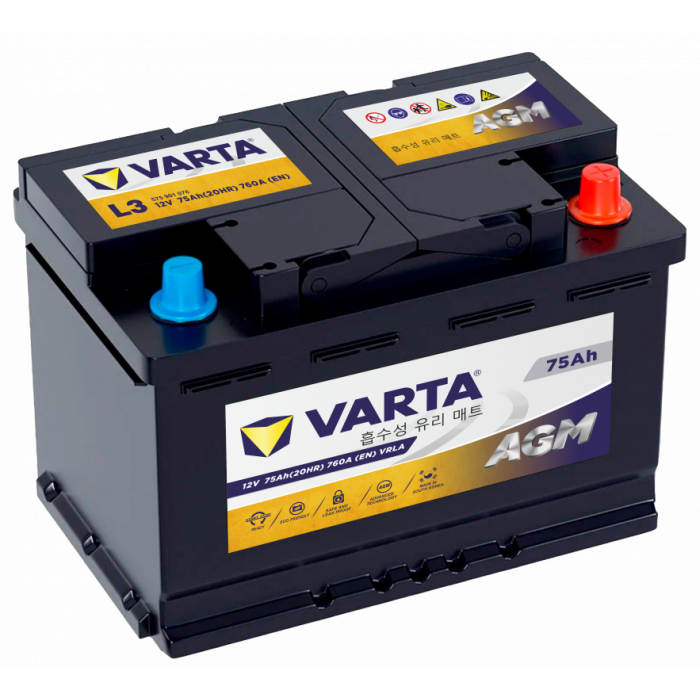 Аккумулятор Varta AGM L3 75R обр. пол. 760A 278x175x190 (575 901 076)