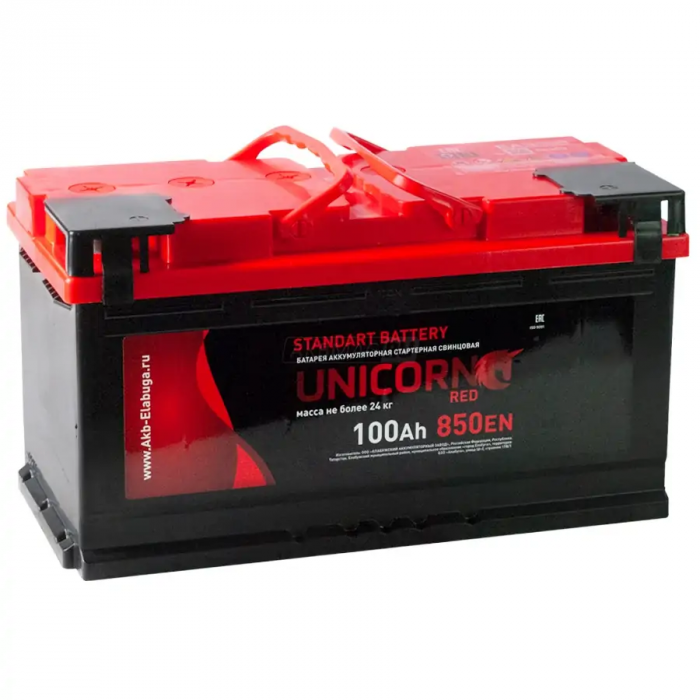 Аккумулятор UNICORN RED 100R обр. пол. 850A 353x175x190