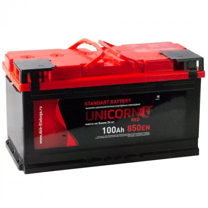 Аккумулятор UNICORN RED 100L прям. пол. 850A 353x175x190