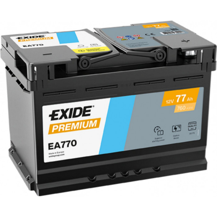 Аккумулятор EXIDE Premium EA770 77R обр. пол. 760A 278x175x190