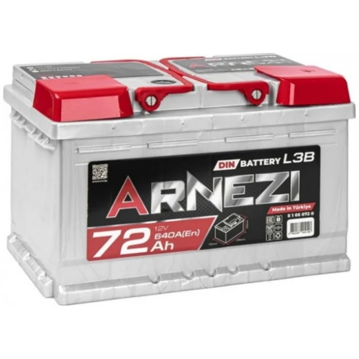 Автомобильный аккумулятор Arnezi DIN SMF 72R+ LB3 EN 640А  обр. пол. 278x175x175