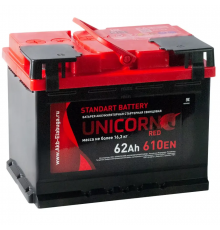 Аккумулятор UNICORN RED 62L прям. пол. 610A 242x175x190