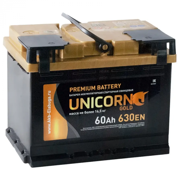 Аккумулятор UNICORN GOLD 60R обр. пол. 630A 242x175x190