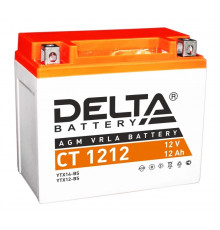 Аккумулятор Мото DELTA CT 1212 12Ач 180A прям. пол. 150x86x131 (YB12B-B2, YTX14-BS, YTX12-BS)