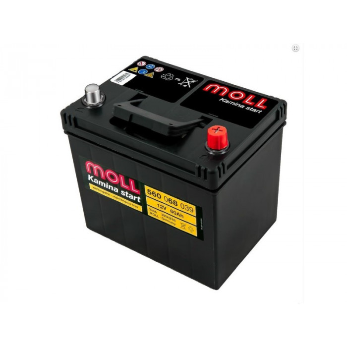 Аккумулятор Moll Kamina Start Asia 60R 390A (230x170x225)