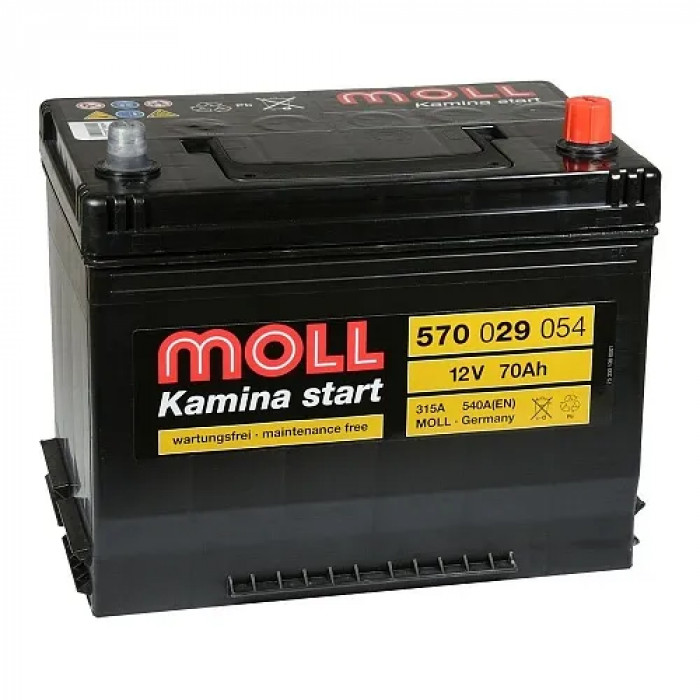 Аккумулятор Moll Kamina Start Asia 70R 540A (260x169x225)