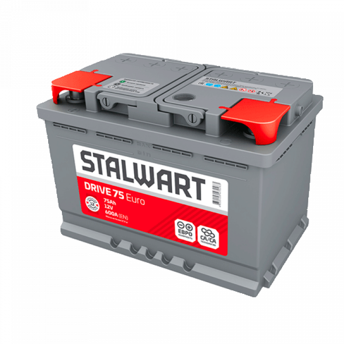 Аккумулятор STALWART Drive 75R обр. пол. 600A 278x175x190