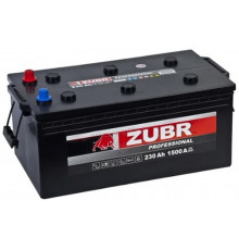 Грузовой аккумулятор Zubr Professional 230 А/ч 1500А обр. пол. 516x273x234