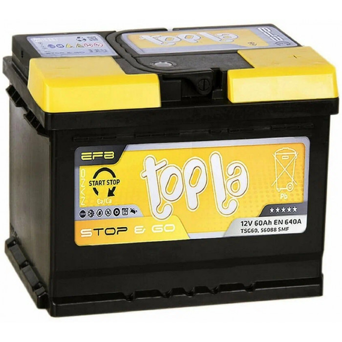 Аккумулятор Topla EFB TSG60 STOP & GO 60R обр. пол. 640A 242x175x190