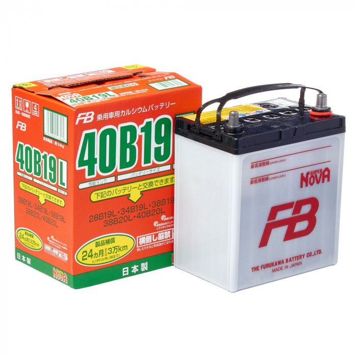 Аккумулятор Furukawa Battery SUPER NOVA 40B19L 38R обр. пол. 330A 187x127x225