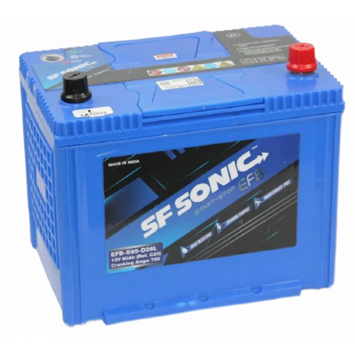 Аккумулятор Exide SF Sonic EFB S95 95D26L 80R обр. пол. 750А 260x173x220