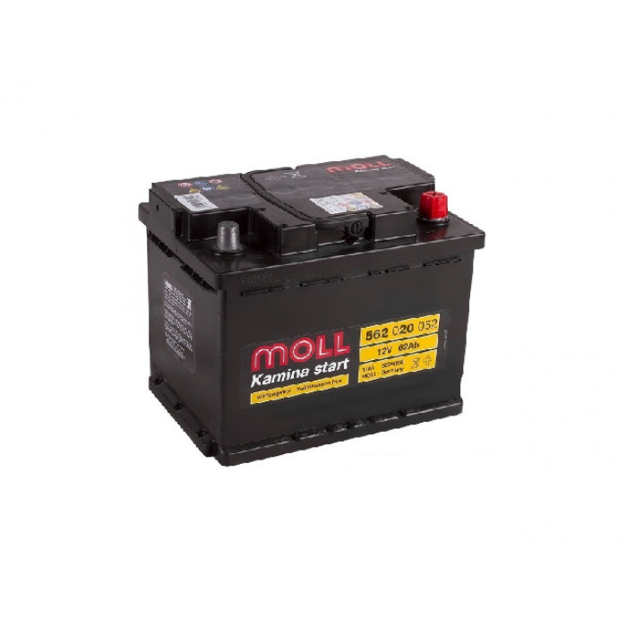 Аккумулятор MOLL Kamina Start 62R 520 А обр. пол. 62 Ач 242x175x190 (L2 562 020 051)