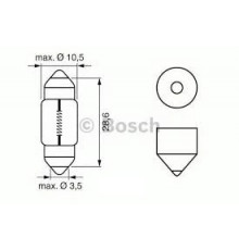 Лампа 12V 10W Pure Light 1шт. C10W пальчиковая BOSCH 1987302227 C10W пальчиковая