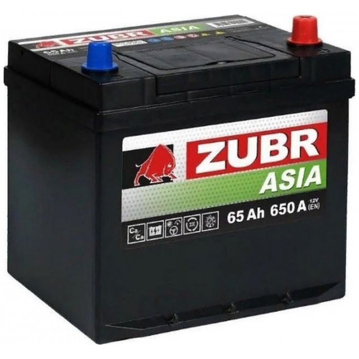 Автомобильный аккумулятор Zubr Ultra Asia 75D23L 65R+ 650А обр. пол. 232x173x220
