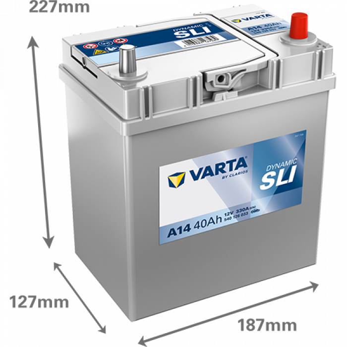 Аккумулятор VARTA SLI A14 40 Ач обр. пол. тонк. кл. 330A 187x127x220