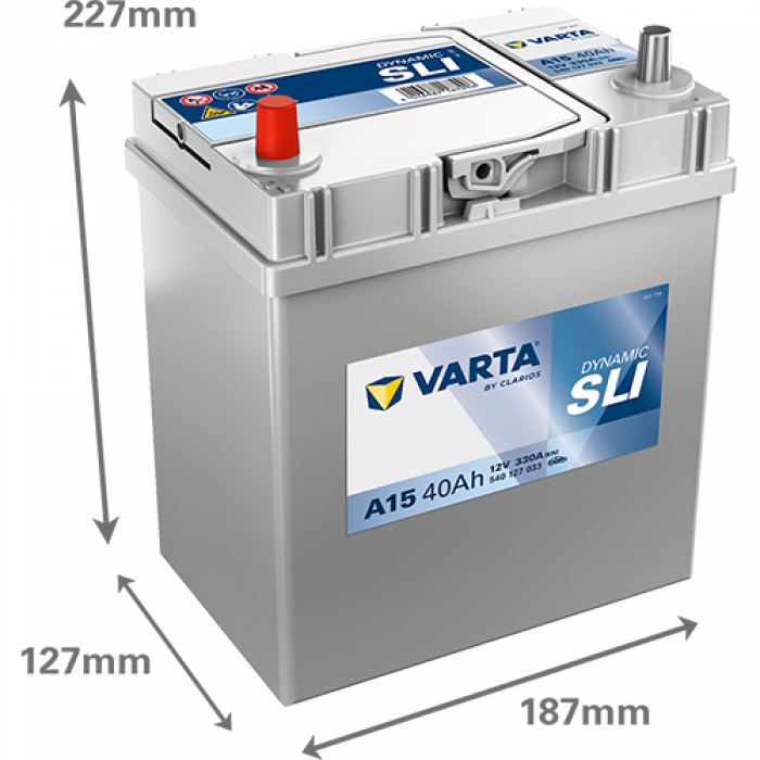 Аккумулятор VARTA SLI A15 40 Ач прям. пол. тонк. кл. 330A 187x127x220