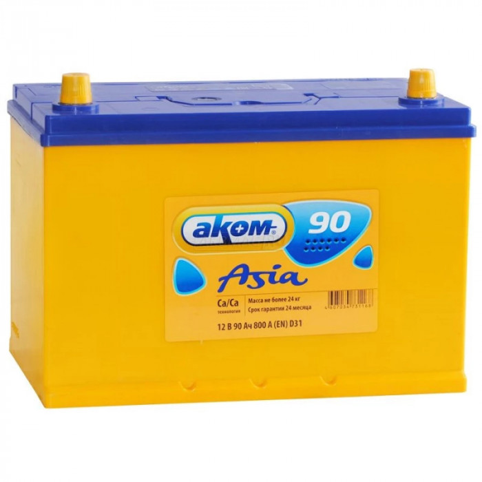 Аккумулятор АКОМ Asia 90L прям. пол. 800A 306x173x220 (105D31R)