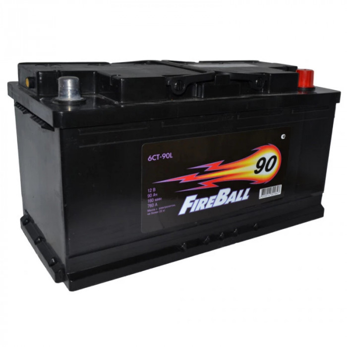 Аккумулятор FireBall 90R обр. пол. 670A 353x175x190
