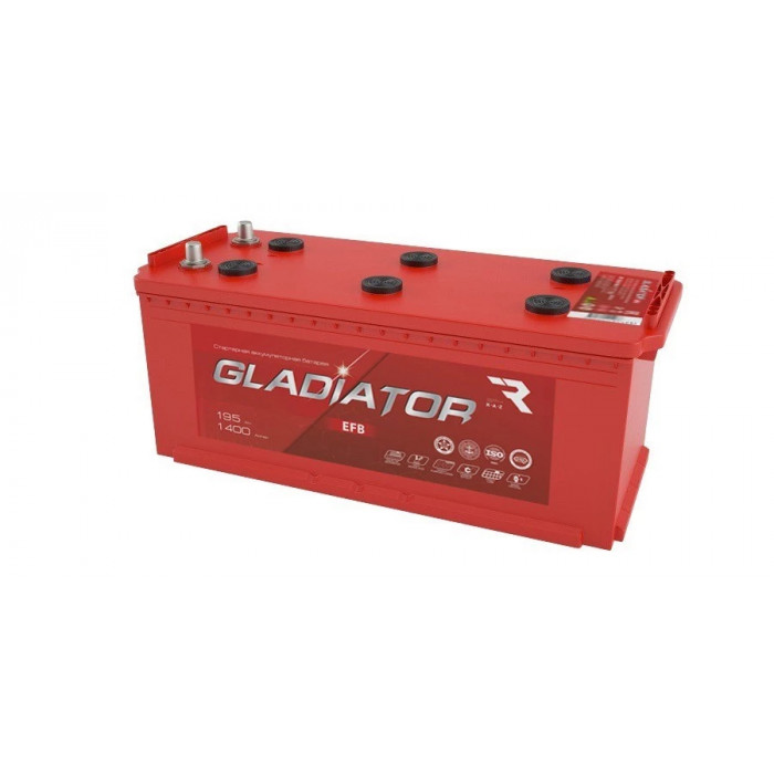 Аккумулятор GLADIATOR EFB 195 рус болт прям. пол. 1400A 513x220x200