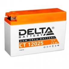 Аккумулятор Мото DELTA CT 12025 2,5Ач 40Aобр. пол. 114x39x86 (YT4B-BS)