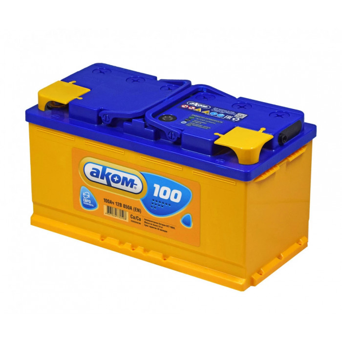 Аккумулятор Аком 100L прям. пол. 850A 353x175x190