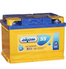 Аккумулятор Аком 55R обр. пол. LB низкий 590A 242x175x175