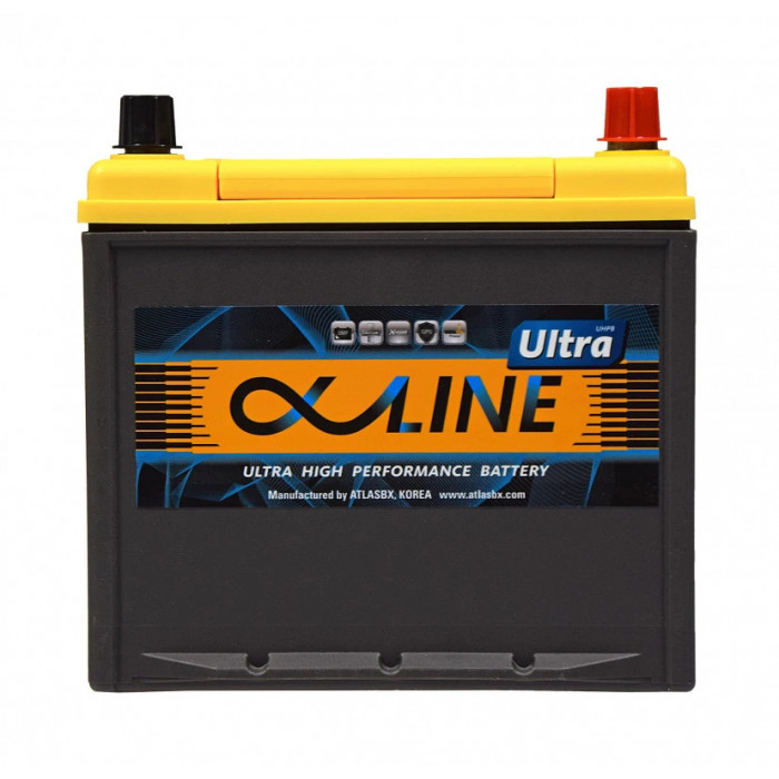 Аккумулятор Alphaline Ultra 75B24L 59R обр. пол. тонкие клеммы 550A 232x127x220