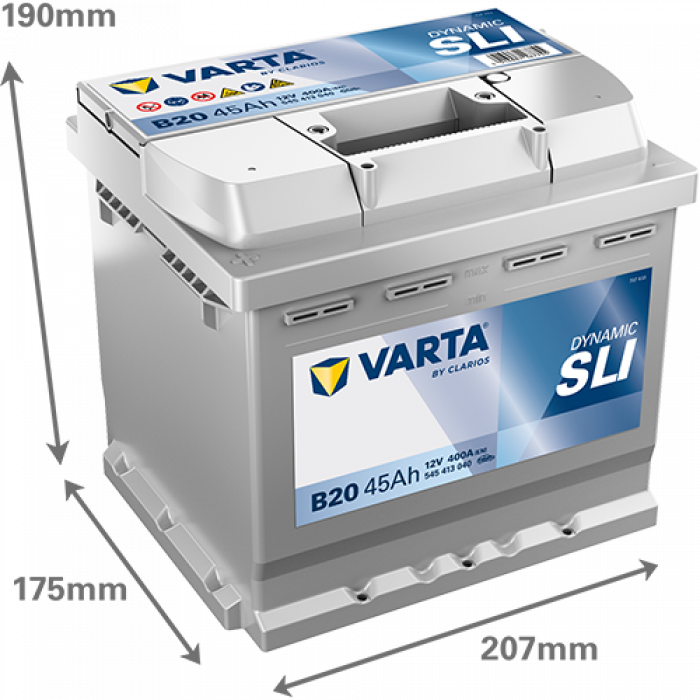 Аккумулятор Varta SLI B20 45 Ач прям. пол. 400A 207x175x190