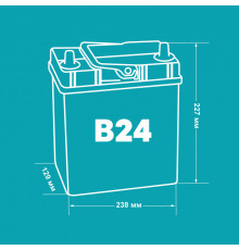 Аккумулятор POLUS ARCTIC 55B24L 55R тонкие клеммы обр. пол. 450A 232x127x220