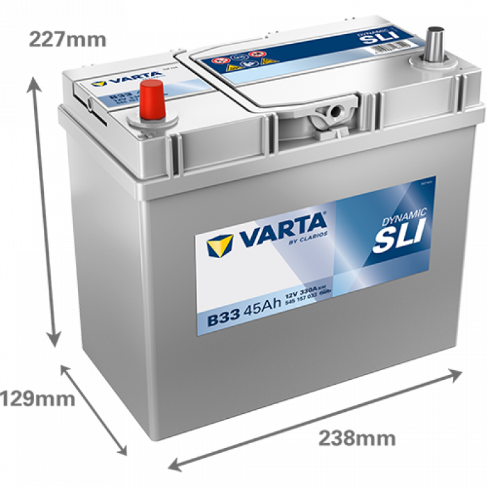 Аккумулятор VARTA SLI B33 45 Ач прям. пол. тонк. кл. 330A 238x129x227