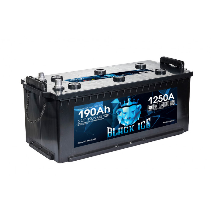 Аккумулятор BLACK ICE 6ст-190 евро обр. пол. 1250A 513x220x240