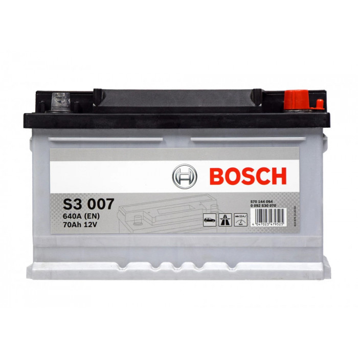 Аккумулятор Bosch S3 007 70R обр. пол. низкий 640A 278x175x175
