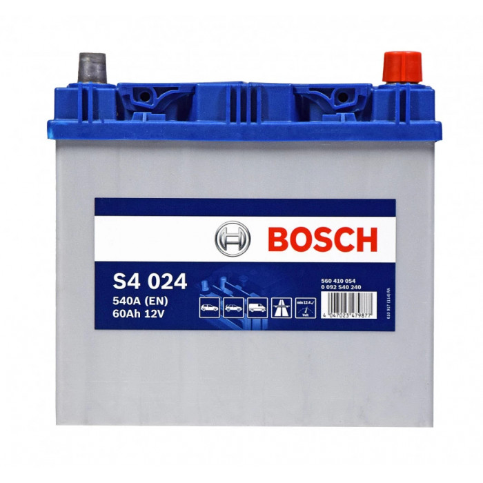 Аккумулятор Bosch S4 024 Asia 60R обр. пол. 540A 232x173x225